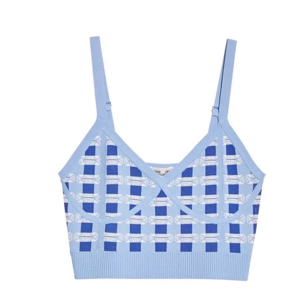 Baum Und Pferdgarten Blue Gingham Women's Top Size Xs